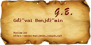 Gávai Benjámin névjegykártya